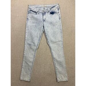 Levis 711 Skinny Jeans Womens 31 Light Blue Acid Wash Denim Mid Rise 2193